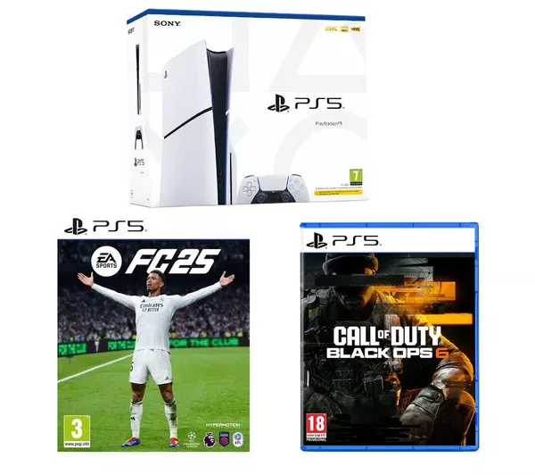 SONY PlayStation 5 (Model Group, Slim), EA Sports FC 25 & Call of Duty: Black Ops 6 Bundle