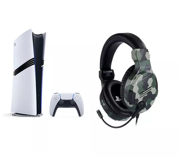 SONY PlayStation 5 Digital Edition (Model Group - Slim) & Big Ben Wired Gaming Headset (Camo) Bundle